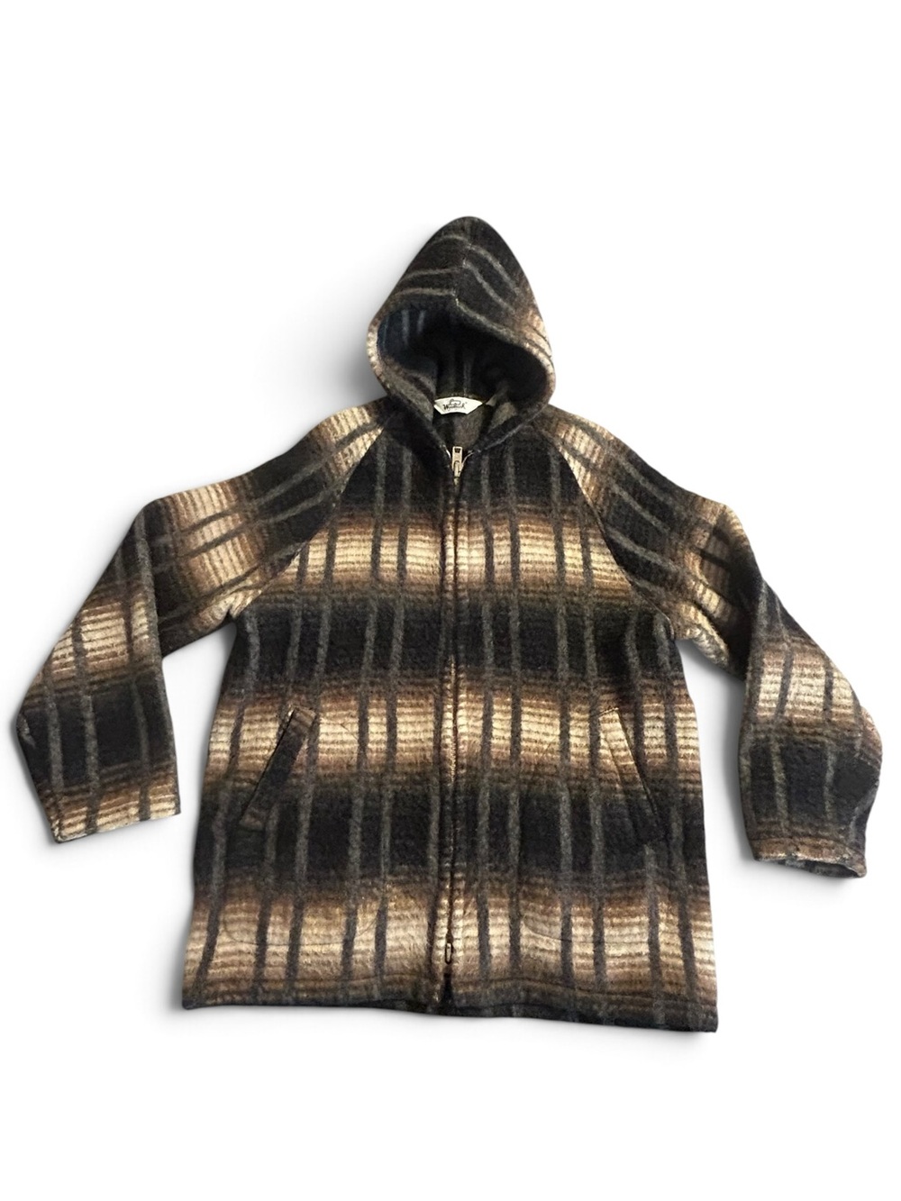 Woolrich Vintage 70s Wool Blanket Hoodie Jacket Mens L Full Zip Southwest USA